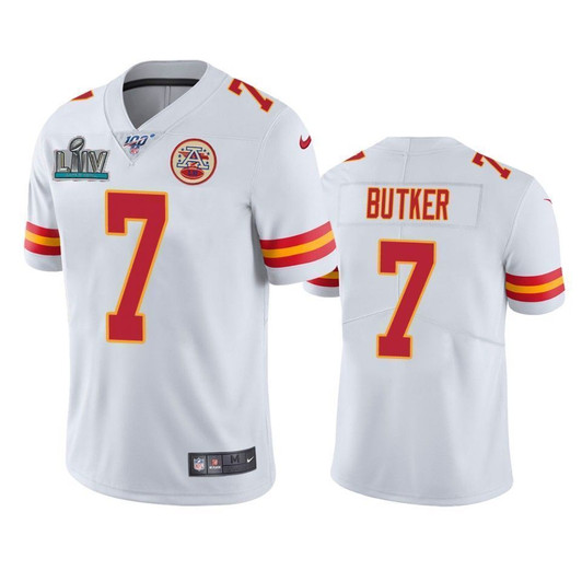 Kansas City Chiefs Harrison Butker White Super Bowl Liv Vapor Limited 3D Jersey