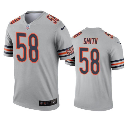 Chicago Bears Roquan Smith Silver Inverted Legend 3D Jersey
