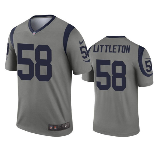 Los Angeles Rams Cory Littleton Gray Inverted Legend 3D Jersey