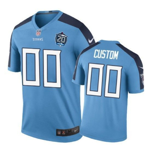 Tennessee Titans 00 Custom Color Rush Light Blue 3D Jersey