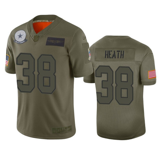 Dallas Cowboys Jeff Heath Camo 2021 Salute To Service Limited 3D Jersey