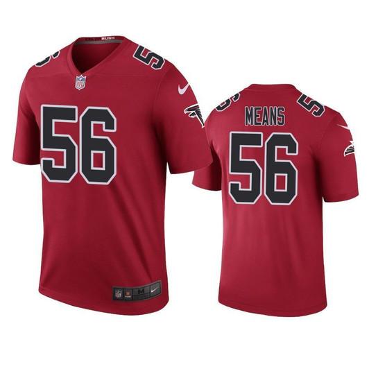 Atlanta Falcons 56 Steven Means Color Rush Legend Red Men 3D Jersey