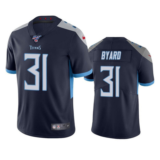 Tennessee Titans Kevin Byard Navy 100Th Season Vapor Limited 3D Jersey