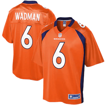 Colby Wadman Denver Broncos Nfl Pro Line Team Player Orange 3D Jersey