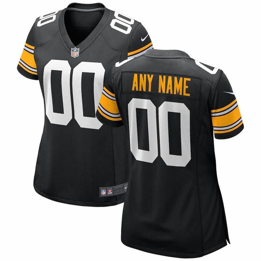 Pittsburgh Steelers Woalternate Custom Game Black 3D Jersey