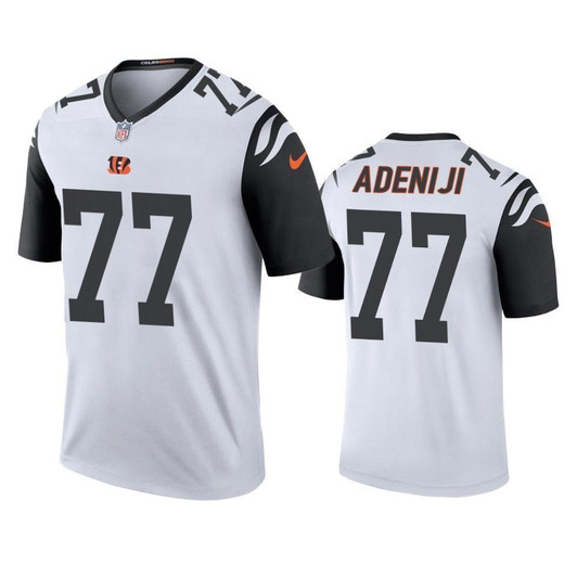 Cincinnati Bengals Hakeem Adeniji White Color Rush Legend 3D Jersey