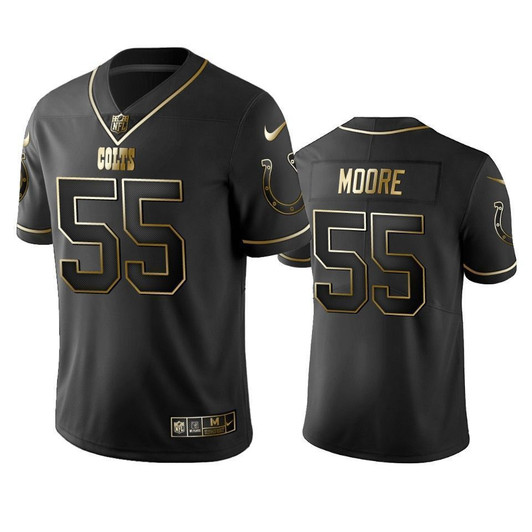 Indianapolis Colts Skai Moore Black Golden Edition 2021 Vapor Untouchable Limited Mens 3D Jersey