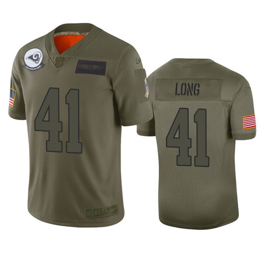 Los Angeles Rams David Long Camo 2021 Salute To Service Limited 3D Jersey