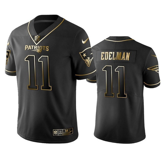 Nfl 100 Julian Edelman New England Patriots Black Golden Edition Vapor Untouchable Limited Mens 3D Jersey