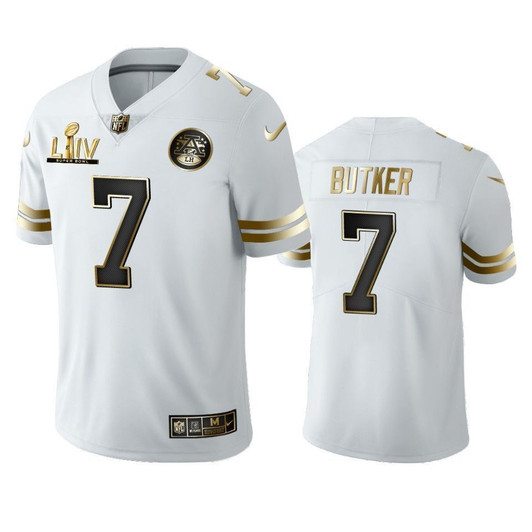 Harrison Butker Chiefs White Super Bowl Liv Golden Edition 3D Jersey
