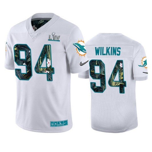 Miami Dolphins Christian Wilkins White Super Bowl Liv 3D Jersey
