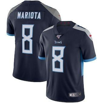 Marcus Mariota Tennessee Titans 100Th Season Vapor Limited Navy 3D Jersey