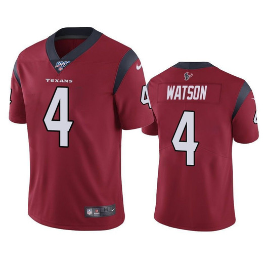 Houston Texans Deshaun Watson Red 100Th Season Vapor Limited 3D Jersey