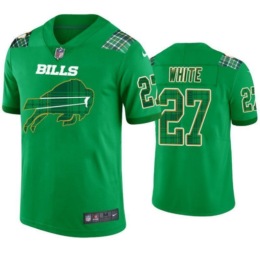 Buffalo Bills 27 Tre'Davious White Kelly Green St. Patrick'S Day Men 3D Jersey
