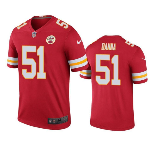 Kansas City Chiefs Michael Danna Red Color Rush Legend 3D Jersey