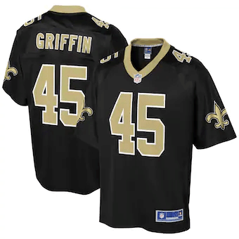 Garrett Griffin New Orleans Saints Nfl Pro Line Team Color Player Black 3D Jersey