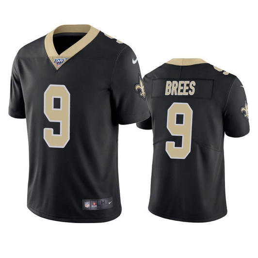 New Orleans Saints Drew Brees Black 100Th Season Vapor Limited 3D Jersey