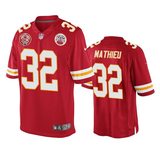 Kansas City Chiefs Tyrann Mathieu Red 60Th Anniversary Game 3D Jersey
