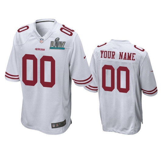 San Francisco 49Ers Custom White Super Bowl Liv Game 3D Jersey