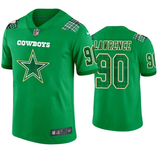 Demarcus Lawrence Dallas Cowboys 90 St. Patrick'S Day Kelly Green Lucky Men 3D Jersey