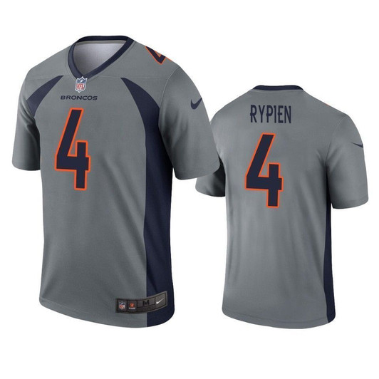 Denver Broncos Brett Rypien Gray Inverted Legend 3D Jersey