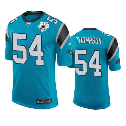 Carolina Panthers Shaq Thompson Blue 25Th Season Classic Limited 3D Jersey
