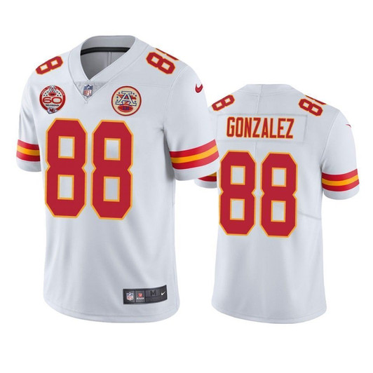 Kansas City Chiefs Tony Gonzalez White 60Th Anniversary Vapor Limited 3D Jersey