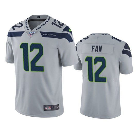 Seattle Seahawks 12Th Fan Gray 100Th Season Vapor Limited 3D Jersey