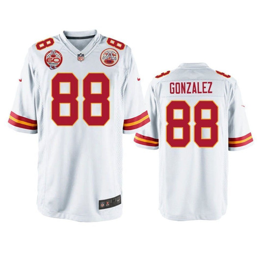 Kansas City Chiefs Tony Gonzalez White 60Th Anniversary Game 3D Jersey