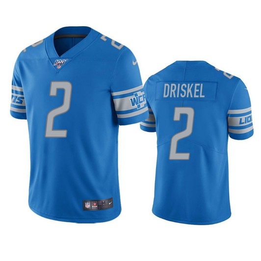 Detroit Lions Jeff Driskel Light Blue 100Th Season Vapor Limited 3D Jersey
