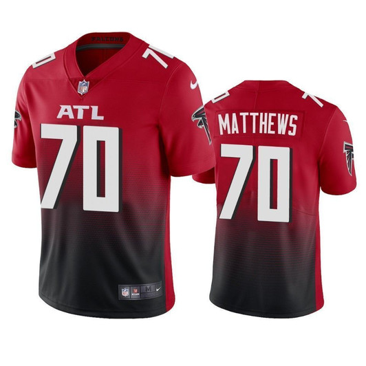 Atlanta Falcons Jake Matthews Red 2021 2Nd Alternate Vapor Limited Mens 3D Jersey