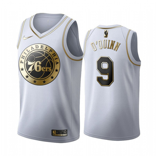 Kyle O'Quinn #9 Philadelphia 76Ers White Golden Edition Jersey