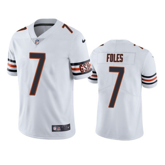 Nick Foles Chicago Bears White Vapor Limited 3D Jersey