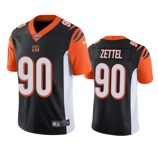 Cincinnati Bengals Anthony Zettel Black 100Th Season Vapor Limited 3D Jersey