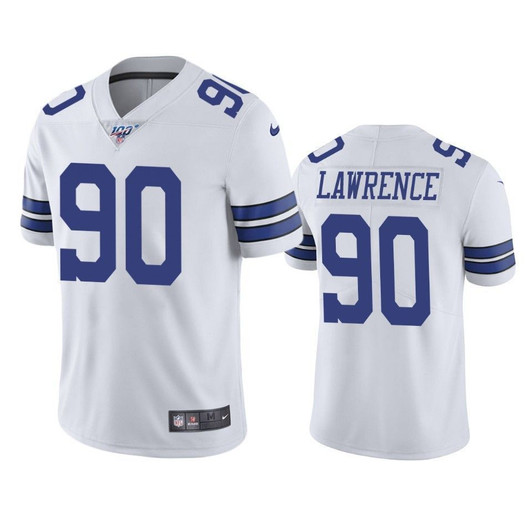 Dallas Cowboys Demarcus Lawrence White 100Th Season Vapor Limited 3D Jersey
