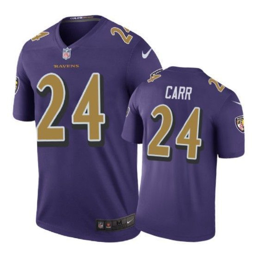 Baltimore Ravens 24 Brandon Carr Color Rush Purple 3D Jersey