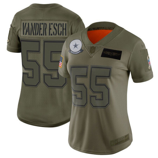 Leighton Vander Esch Dallas Cowboys Wo2021 Salute To Service Limited Olive 3D Jersey