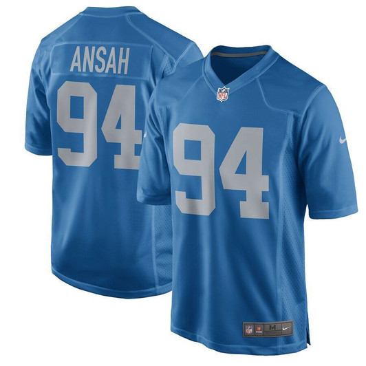 Ziggy Ansah Detroit Lions Throwback Game Blue 3D Jersey