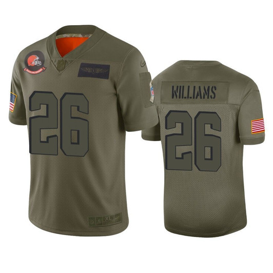 Cleveland Browns Greedy Williams Camo 2021 Salute To Service Limited 3D Jersey