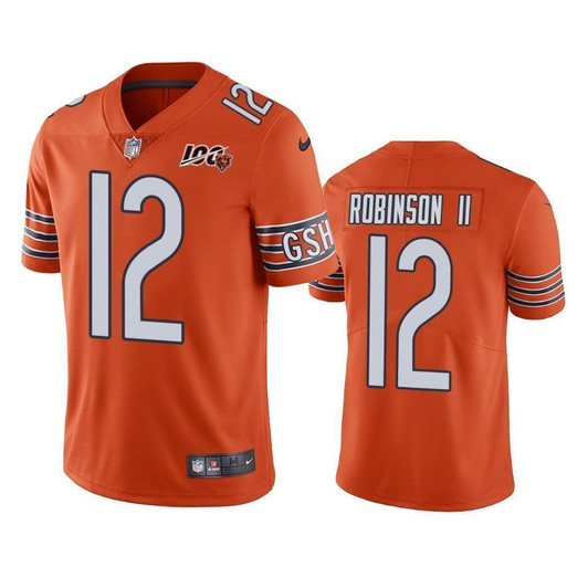Chicago Bears Allen Robinson Orange 100Th Season Vapor Limited 3D Jersey