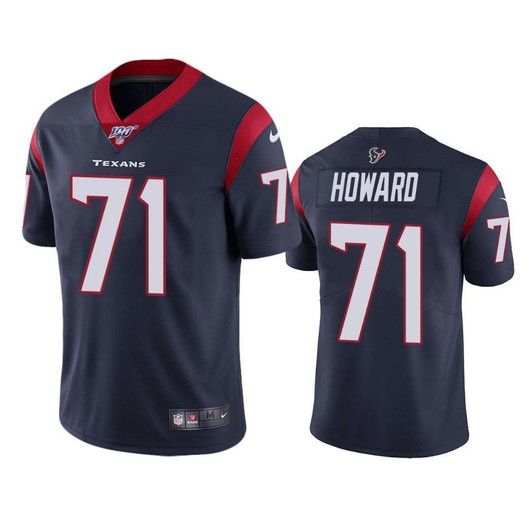 Houston Texans Tytus Howard Navy 100Th Season Vapor Limited 3D Jersey