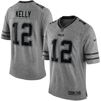Jim Kelly Buffalo Bills Gridiron Gray Limited Gray 3D Jersey
