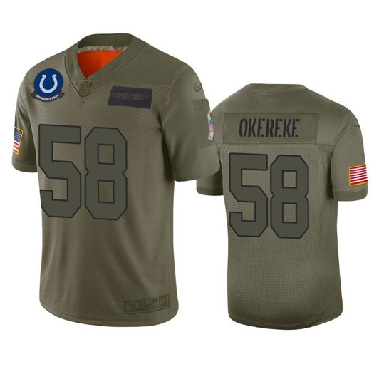 Indianapolis Colts Bobby Okereke Camo 2021 Salute To Service Limited 3D Jersey