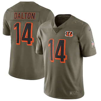Andy Dalton Cincinnati Bengals Salute To Service Limited Olive 3D Jersey