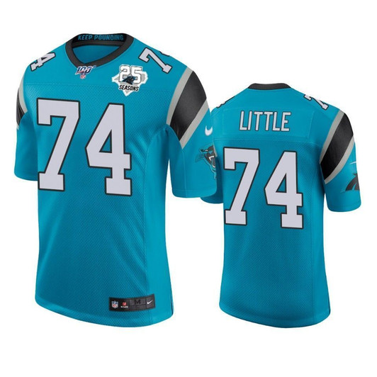 Carolina Panthers Greg Little Blue 25Th Season Classic Limited 3D Jersey