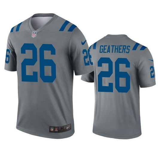 Indianapolis Colts Clayton Geathers Gray Inverted Legend 3D Jersey