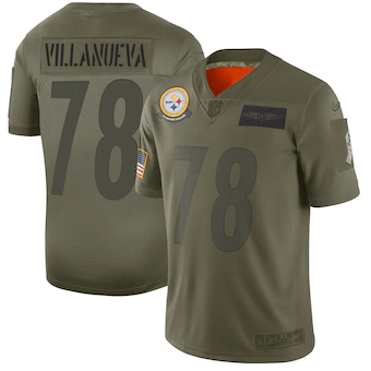 Alejandro Villanueva Pittsburgh Steelers 2021 Salute To Service Limited Olive 3D Jersey