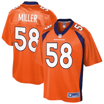 Von Miller Denver Broncos Nfl Pro Line Primary Player Team Orange 3D Jersey