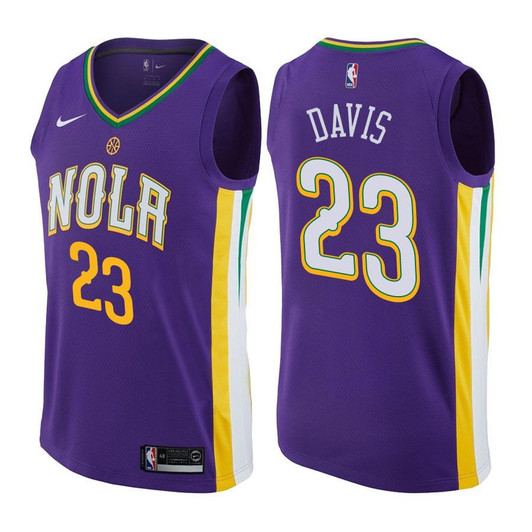 Pelicans Male Anthony Davis #23 City Edition Purple Jersey