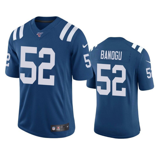 Indianapolis Colts Ben Banogu Royal 100Th Season Vapor Limited 3D Jersey